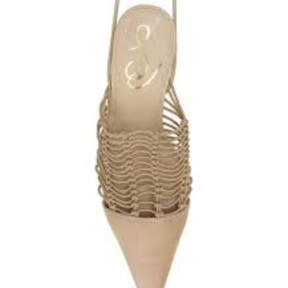 NEW Sam Edelman Trinity Ankle Strap Pointed Toe Pump bage brown for women j - Picture 5 of 12